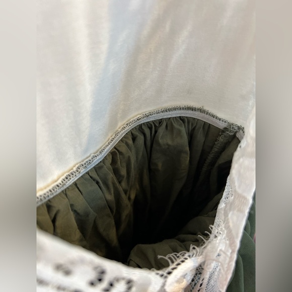 Olive Green tulle flower girl dress, Fall Flower Girl Dress, rustic lace, boho - Picture 9 of 11